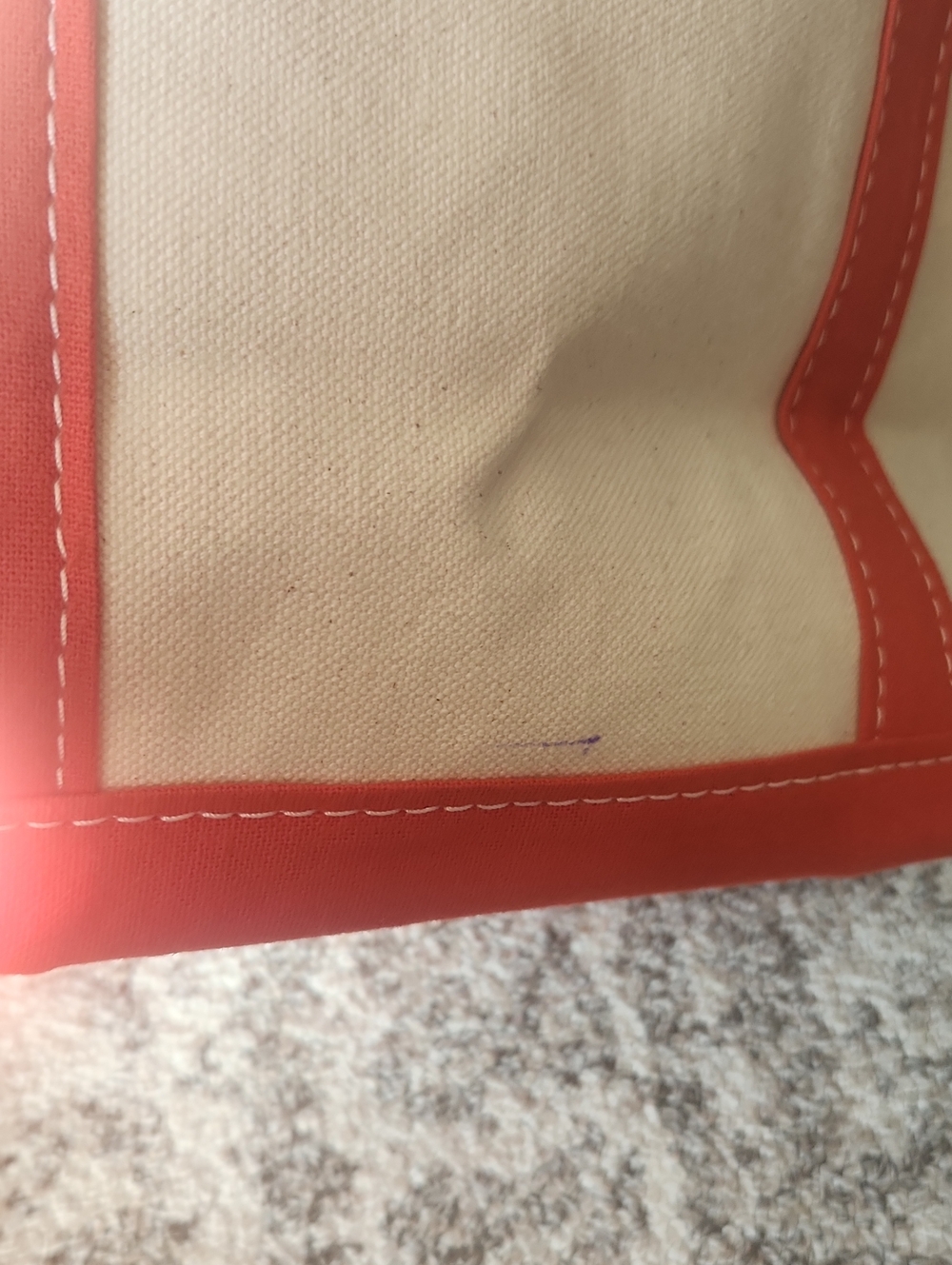 Anthropologie Cream Canvas Tote with Coral Trim and Beaded Cocktail Motif - Picture 11 of 11